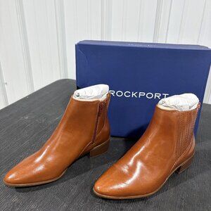 Rockport Women’s Leather Booties – Brown | Size 7.5 | New